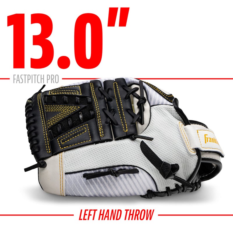 Franklin Sports Fastpitch Softball Glove - Fastpitch Pro - Adult and Youth Softball Mitt - Infield and Outfield - Left Handed Glove - White/Gold - 13" Lefty - Image 4